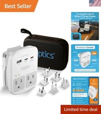 International Travel Adapter 35W with Dual Outlets  USB-C Cable Included