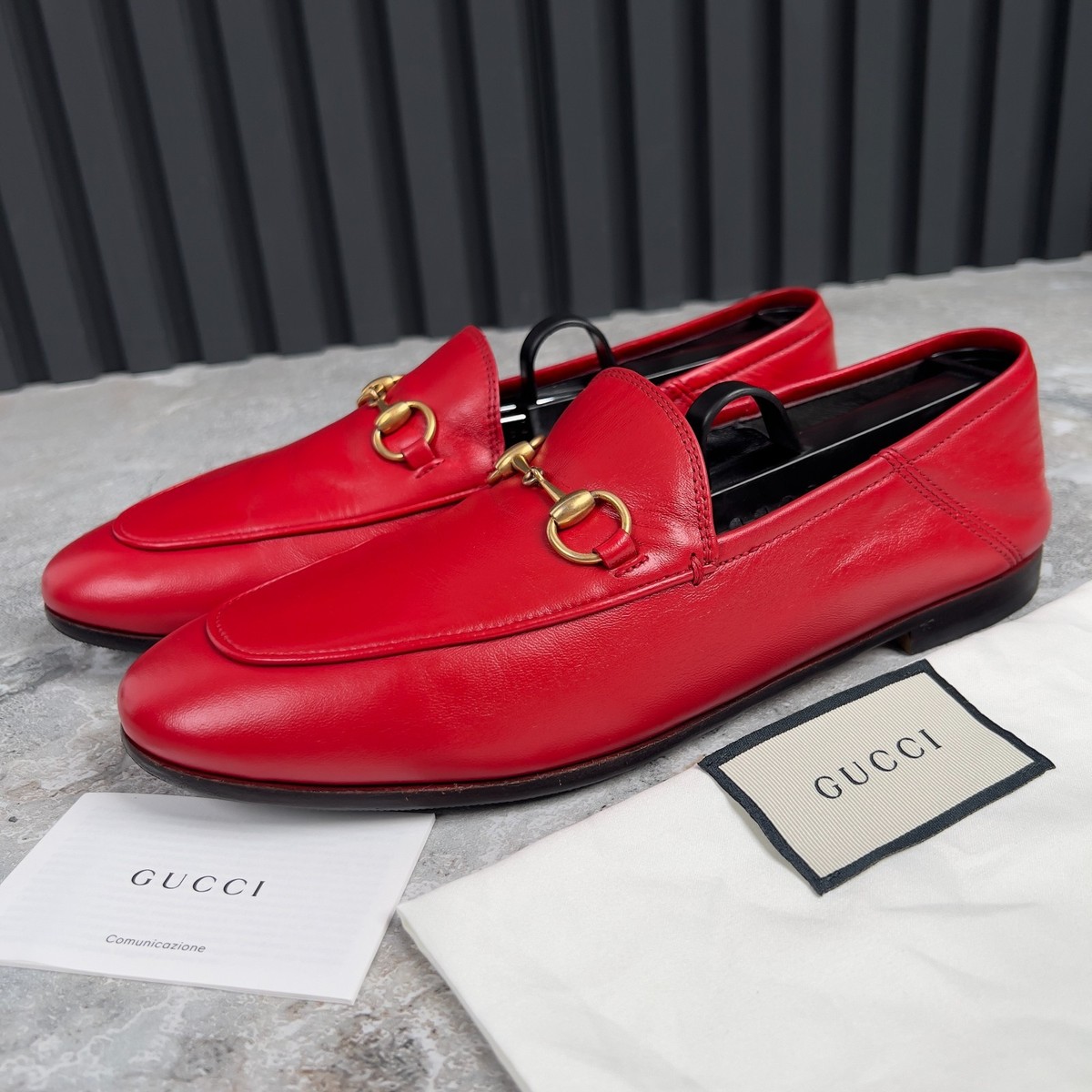 Gucci Red Leather Horsebit Loafers for Men Driving US 12.5 $890 Mens Red Gucci Leather Horse Bit Loafers Sz 11 G / 12  main image 3