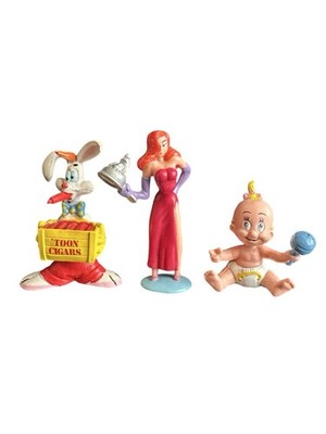 Disney Vintage 3  Roger Rabbit Jessica Baby Herman Figures Toy Amblin 1980s