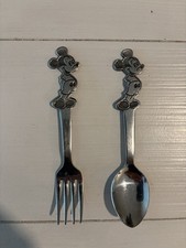 1960s Vintage Disney Bonny Japan Mickey Mouse Child Spoon /Fork Set!!