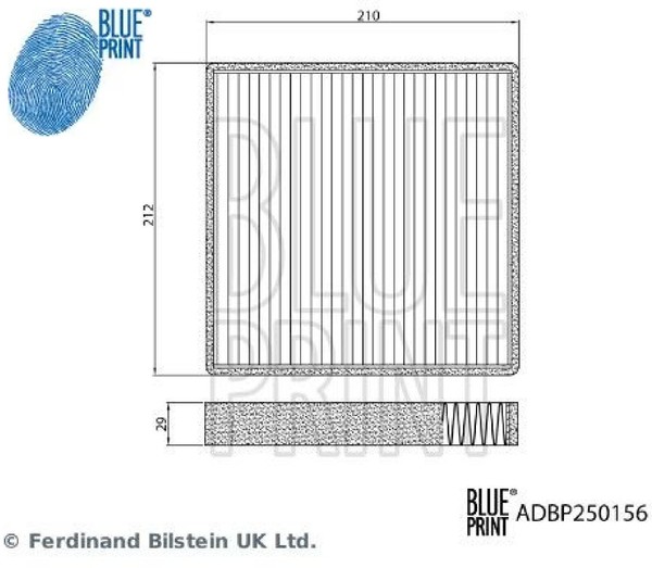 Blue Print ADBP250156 Filter FüR Innenraumluft Innenraumfilter Filter-image