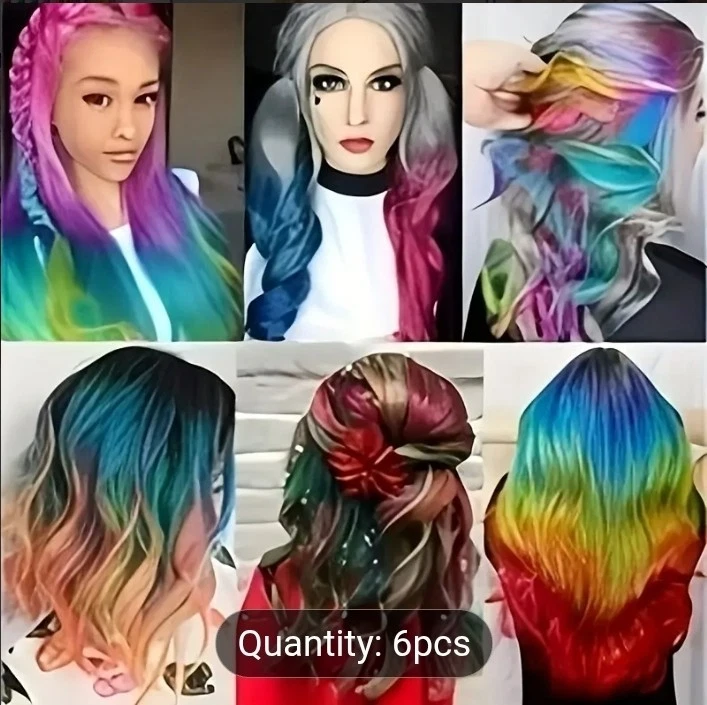 Nuevo peine de tiza para cabello tinte temporal para color de cabello para niñas niños, tiza lavable para cabello Foto 3 de 4