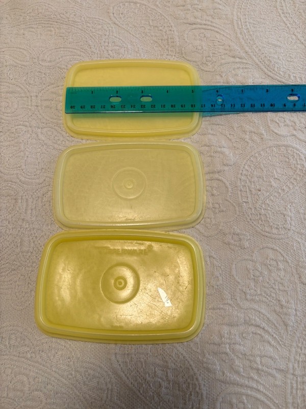 3-Tupperware Replacement Lid Seal Top Small Yellow Rectangular 1244 for 1243