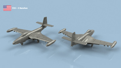 L'Arsenal Models 1/350 F2H-2 BANSHEE MCDONNELL UNFOLDED WINGS (5) 3D Printed Set