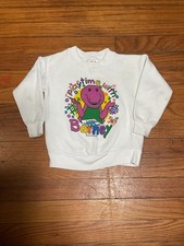 Vintage 1990s Barney Promotional TV Show Kid's Cartoon Sweatshirt Size 4 USA