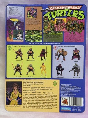 Tmnt April Oneil File Card 10 Back 1988 Teenage Mutant Ninja Turtles Playmates