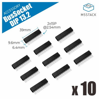 M5Stack Official 2×15 Pin Header Socket for 13.2 Module (10Pcs) M-BUS Bus Expans