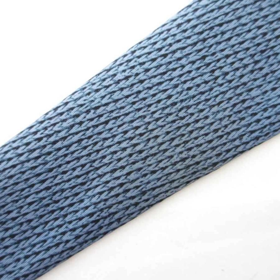 HERMES Regular Tie Patterned Silk Blue Black Men - image 8