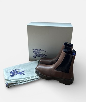 Burberry Creeper Chelsea Boots Walnut 40.5 EU / 7.5 US Men s Leather MSRP $1290