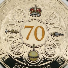 2022 Guernsey Queen Elizabeth II Platinum Jubilee 70 years &pound;5 Five Pound BU Coin