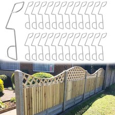 50X Fence Panel Anti Rattle Clips Garden Wind Protector Metal Grips Wedges Clips