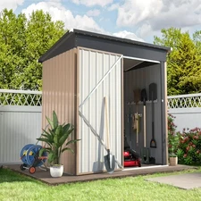 YODOLLA 5 x 3 ft. Outdoor Metal Steel Storage Shed with Sliding Roof & Lockable