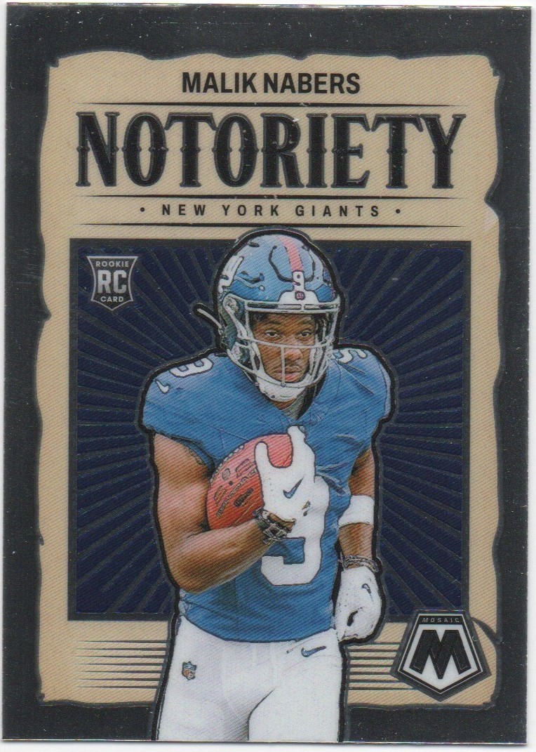 Malik Nabers 2024 PANINI MOSAIC FOOTBALL Notoriety RC #23 Giants