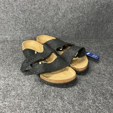 BIRKENSTOCK Arizona Suede Leather Sandals Unisex Size M7/W9 Black