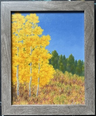 Original Oil Painting on Canvas Panel 8x10'' - Golden Aspens - Artwork