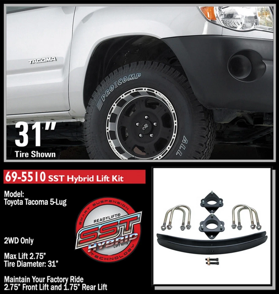 Лифт-комплект ReadyLift 2,75 дюйма SST для Toyota Tacoma 5-lug 2WD 2005-2018 - Изображение 2 из 2