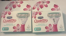 8 Sensitive Schick Quattro Razor Blades Cartridge Refills Women’sQuattro Shaver