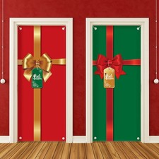 Christmas Door Cover Hanging Gift Package Door Covers Decoration for Front Do...
