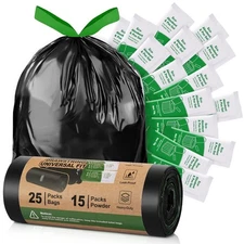 Camping Toilet Bags Poo Gel Set, 25 Count Portable Toilet Bags with 15 Count ...