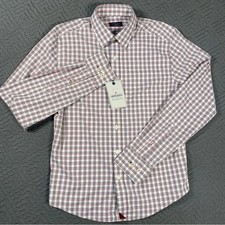 NEW  UNTUCKit Rosedale Men  s Shirt Slim Fit XS White Red Blue Plaid