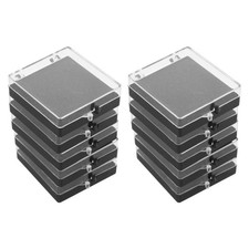 10pcs Plastic Box | Small Badge Display Case | with Sponge & Flip