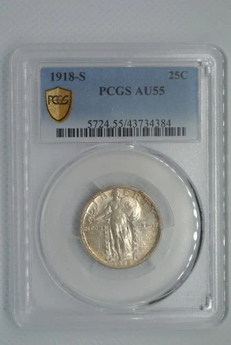 1918-S Standing Liberty Quarter PCGS AU55