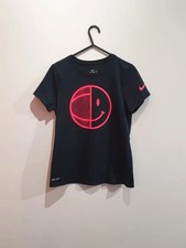 The Nike Tee t-shirt black & pink dri-fit athletic cut girls L