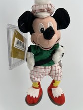Disney Store Mini Bean Bag Golfer Mickey Mouse 8" Plush With Tags