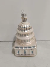 Glass Ornament Christmas Capitol Building no maker mark