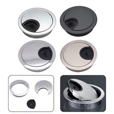 Practical Chrome Brush Desk Metal Grommet Wire Hole Cover 50mm 60mm 80mm