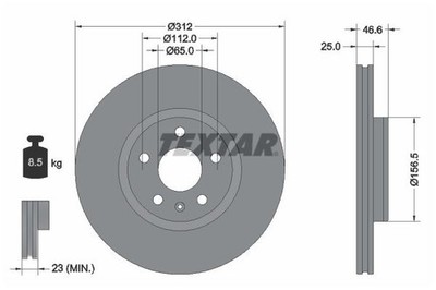 TEXTAR 92343203 Bremsscheibe für MG,MG (SAIC),ROEWE (SAIC)