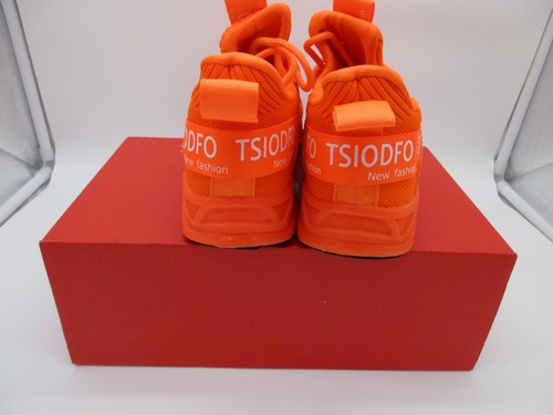 Tsiodfo Junior Kids Athletic Sport Bright Orange Knit Fashion Sneakers, Sz 5.5-6 - Picture 8 of 18