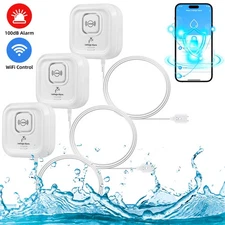 3PCS Smart Wi-Fi Water Leak Sensor Detector Alarm Flood Leakage Level Alarm USA