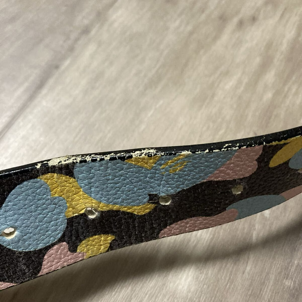 BAPE New multi camo leather belt cotton candy camo NIGO A Bathing
