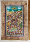 VTG MEXICO FOLK ART HAND PAINT AMATE BARK PAINTING 16" X 23" RELIGIOUS CELEBRATN — photo 1
