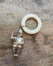 Vintage Policeman Baby Rattle Teether Ring Antique