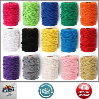 15 Rolls Macrame Cord, 3mm x 480 Yards Natural Cotton Macrame Rope, 4-Str???????