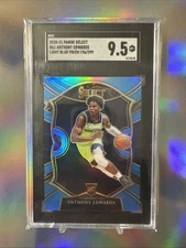 2020-21 Anthony Edwards Select Light Blue Prizm RC #61 /299 SGC 9.5