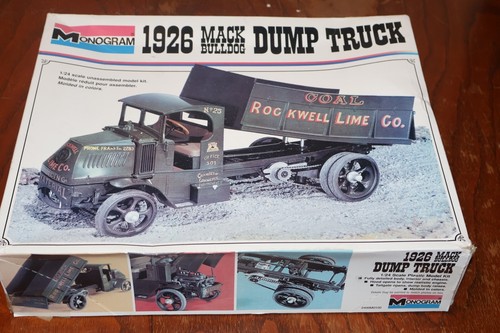 Monogram 1/24 1926 Mack AC Bulldog Dump Truck Model Kit Sealed Parts Open Box
