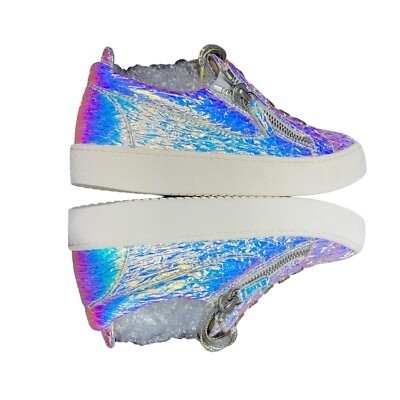 Giuseppe Zanotti Holographic Effect Platform Sneakers Perla