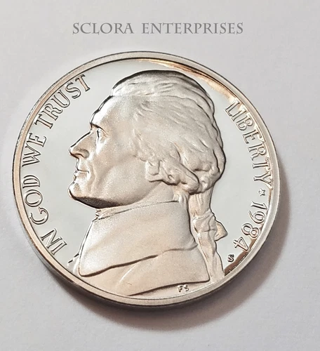 Photo of a 1984-S Jefferson Nickel Proof from an eBay listing that sold on Jul 22, 2026
