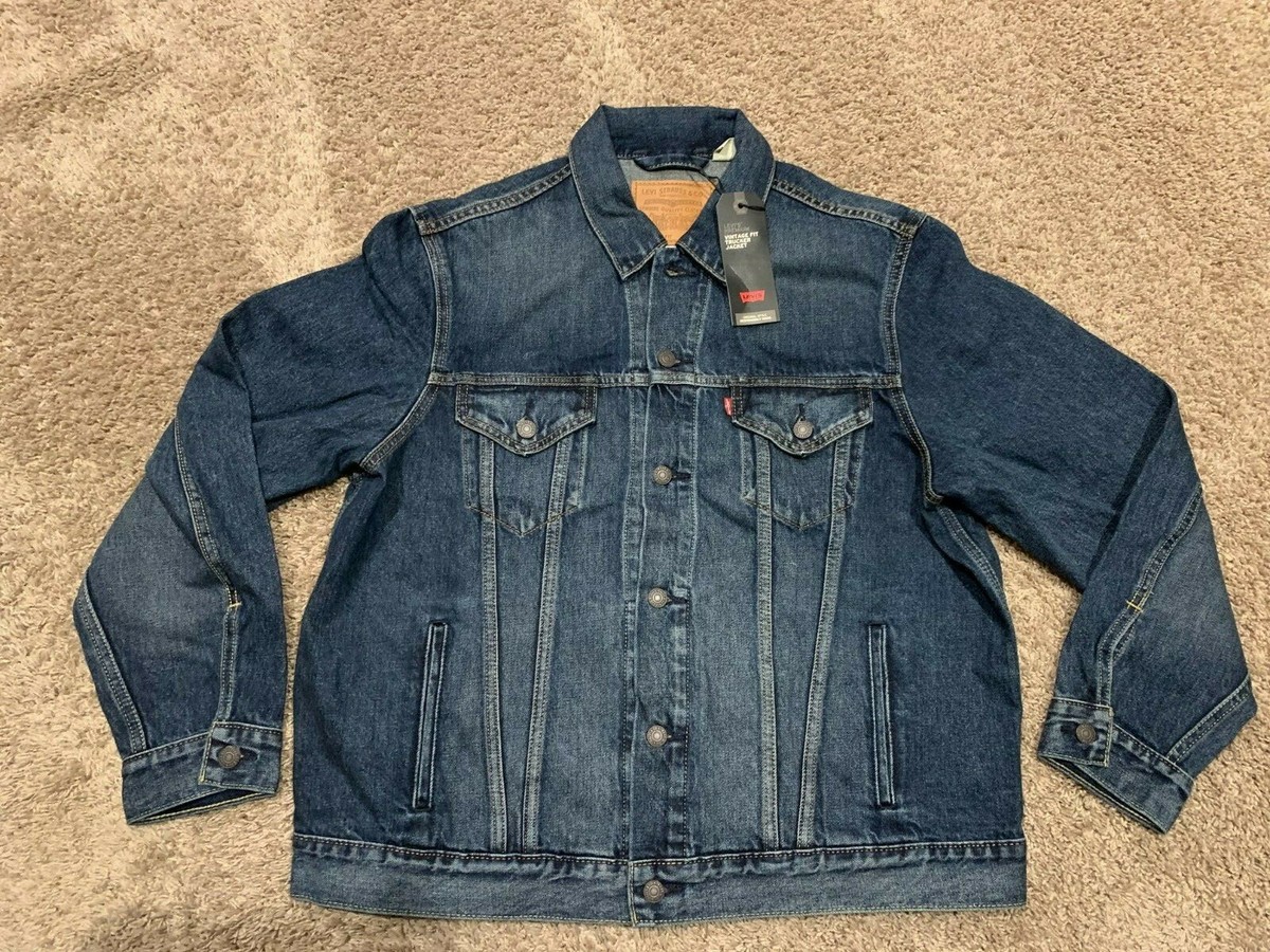 Levi's Premium Vintage Fit Trucker Jacket Denim Men's Large Levi's Premium Vintage Fit Trucker Jacket Denim Men's Large
