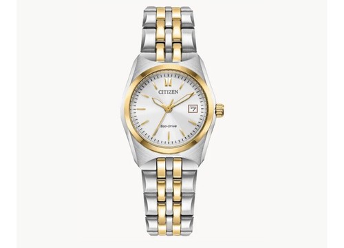 Citizen Eco-Drive Silver Dial Two-Tone Stainless Steel Women Watch EW2299-50A - 第 1/4 張圖片