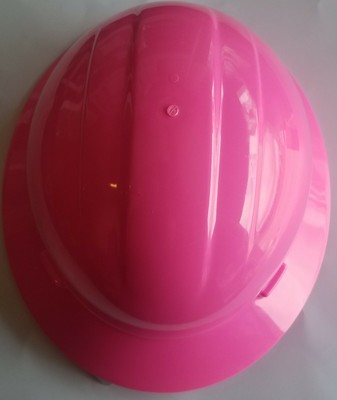 pink full brim hard hat