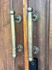 2 brass 12” inch long plain D pull brass Door Handle round ends old Style tube