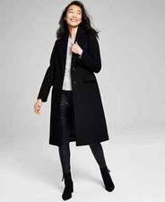 Michael Kors Black Single-breasted Coat B2029 Womens Size Pm