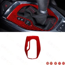 For Chevrolet Camaro 16-18 Red Carbon Fiber Central Gear Shift Frame Cover Trim