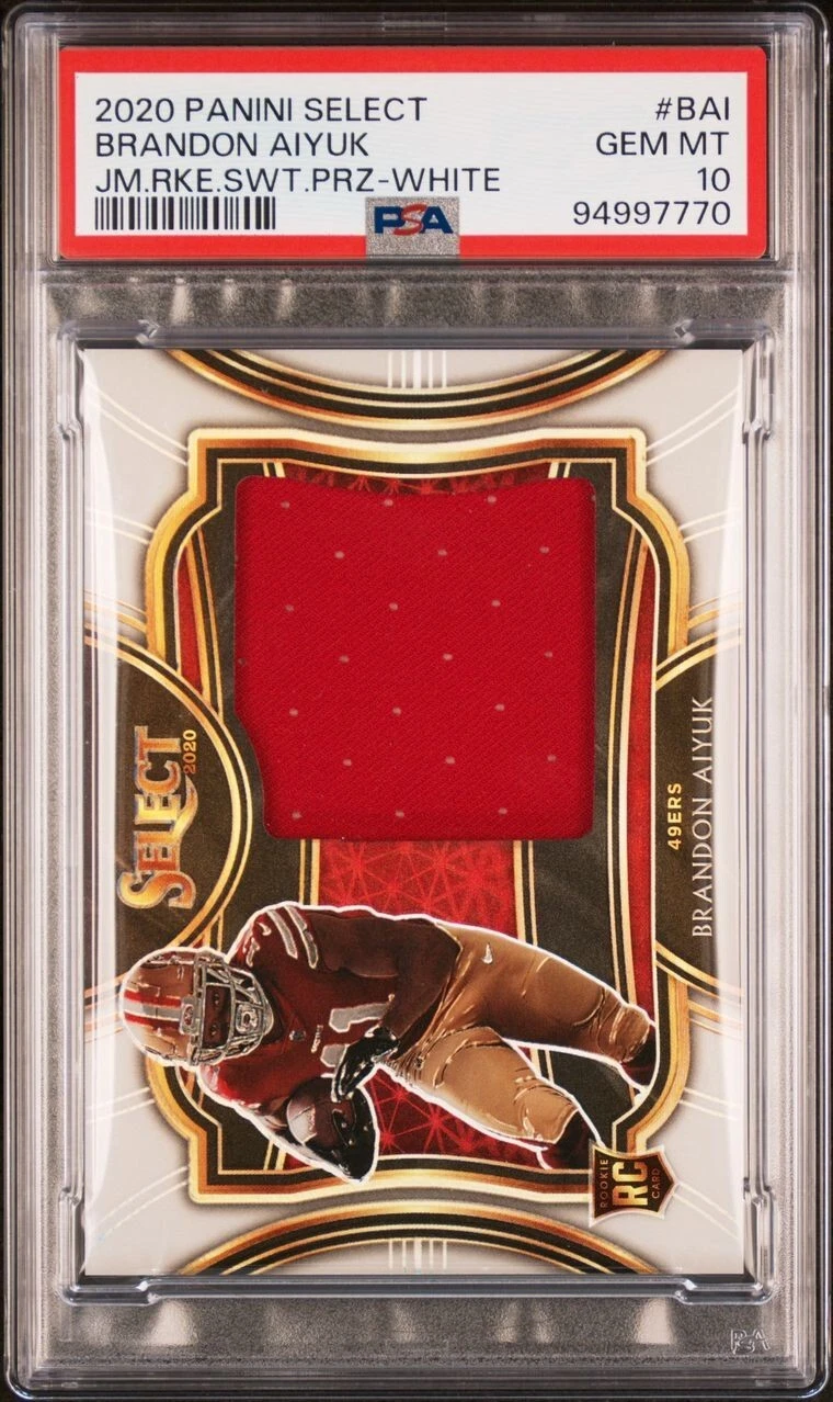 Brandon Aiyuk Panini Select Jumbo Rookie Swatch Prizm #BAI White