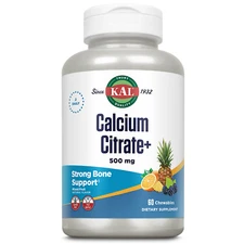 KAL Calcium Citrate Chewable 500mg | Mixed Fruit Flavor | 60 Chewables