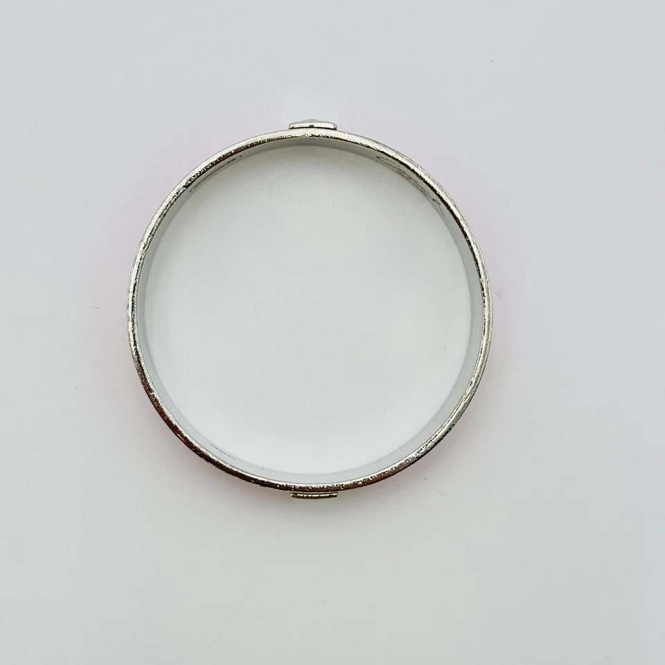 Brazalete Brazalete Coach Vintage Signature C Media Pulgada Rosa Plata Esmalte Foto 3 de 4